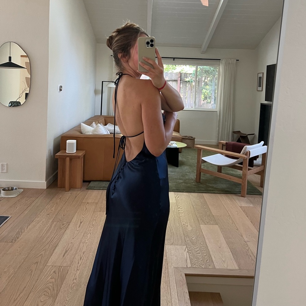Brand new Reformation Jeany navy blue maxi silk dress